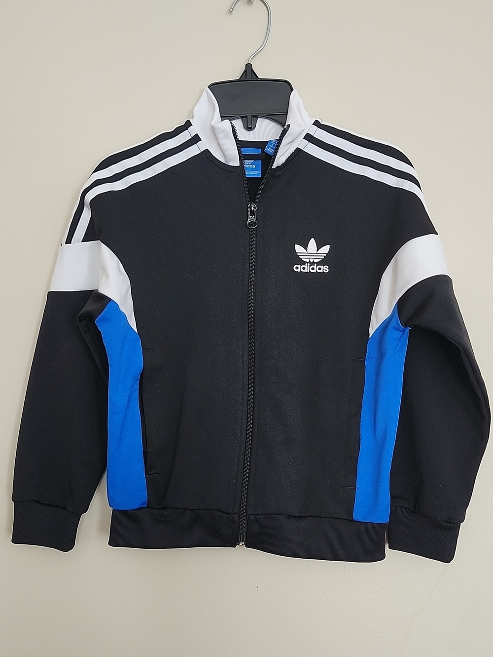 Adidas Black, White & Blue Kids Zip-Up Track Jacket, NWOT, XS